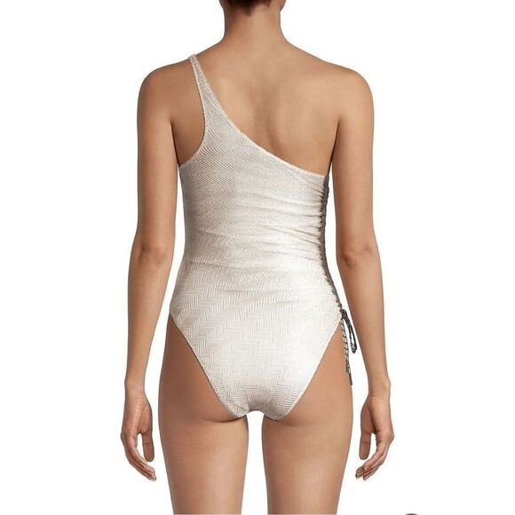 MISSONI Zigzag Knit One-Shoulder Swimsuit - Picture 3 of 11